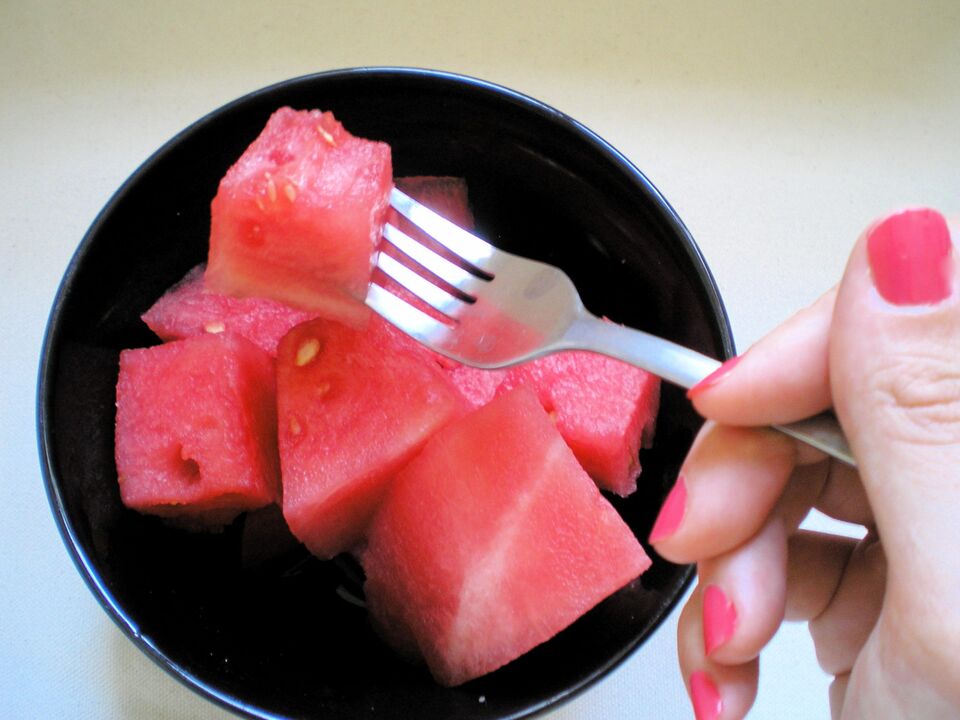 El principio de operación de la dieta del melón de agua